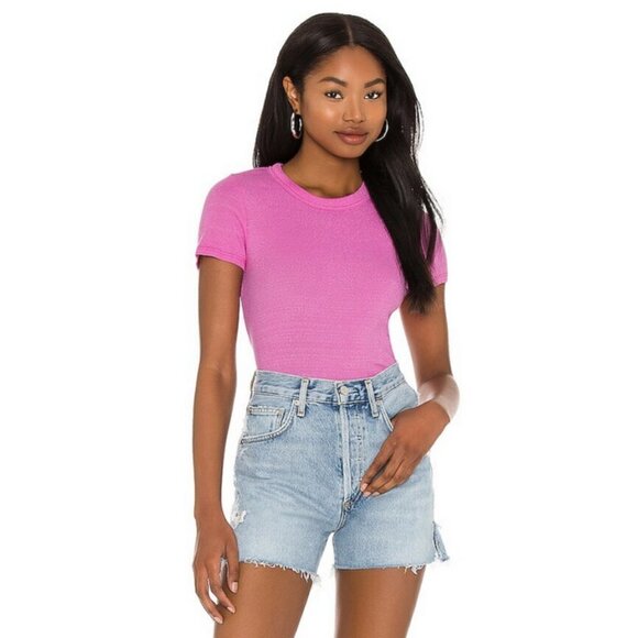 💕MICHAEL STARS💕 Fallon Shine Tee ~ Fandango Pink One Size NWOT - Picture 1 of 14